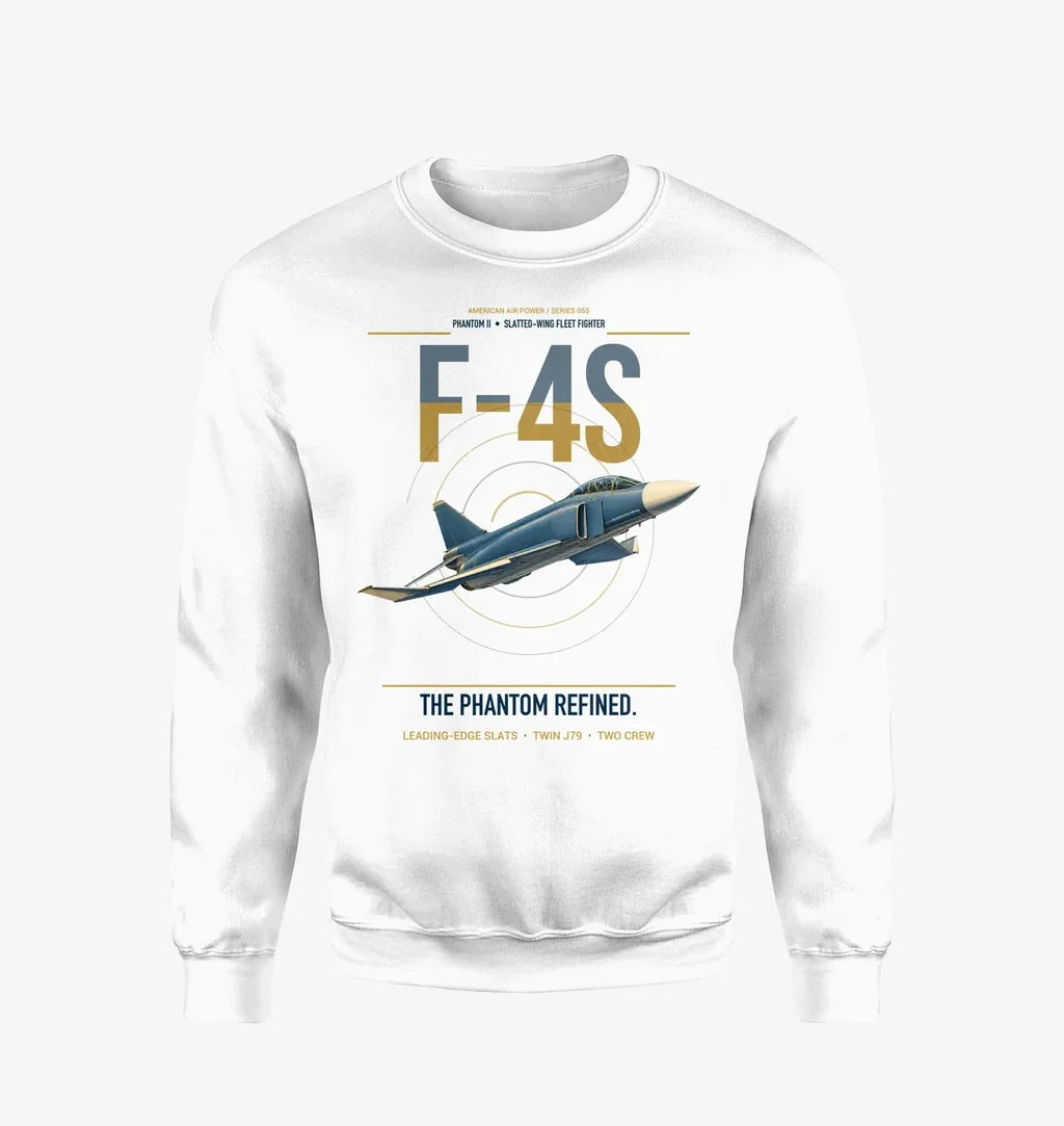 F-4S Phantom II design on white sweatshirt
