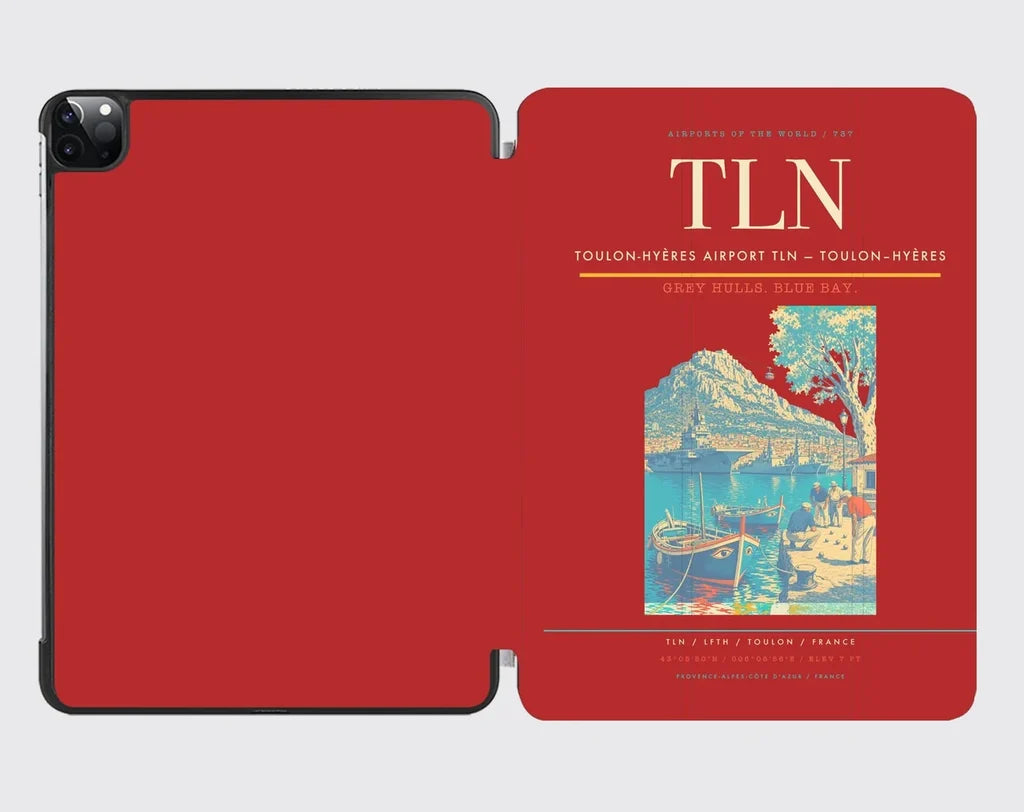 Toulon-Hyères Airport (TLN) design on red ipad tablet case