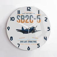 Thumbnail for SB2C-5 Helldiver design on light gray no frame wall clock