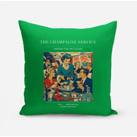 Thumbnail for VINTAGE G4087 - The Champagne Service - Designed Pillows design on green