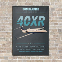 Thumbnail for Bombardier Learjet 40XR vertical canvas print - framed - gray background