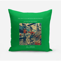 Thumbnail for VINTAGE G4311 - The Bicycle Messenger Handoff - Designed Pillows design on green