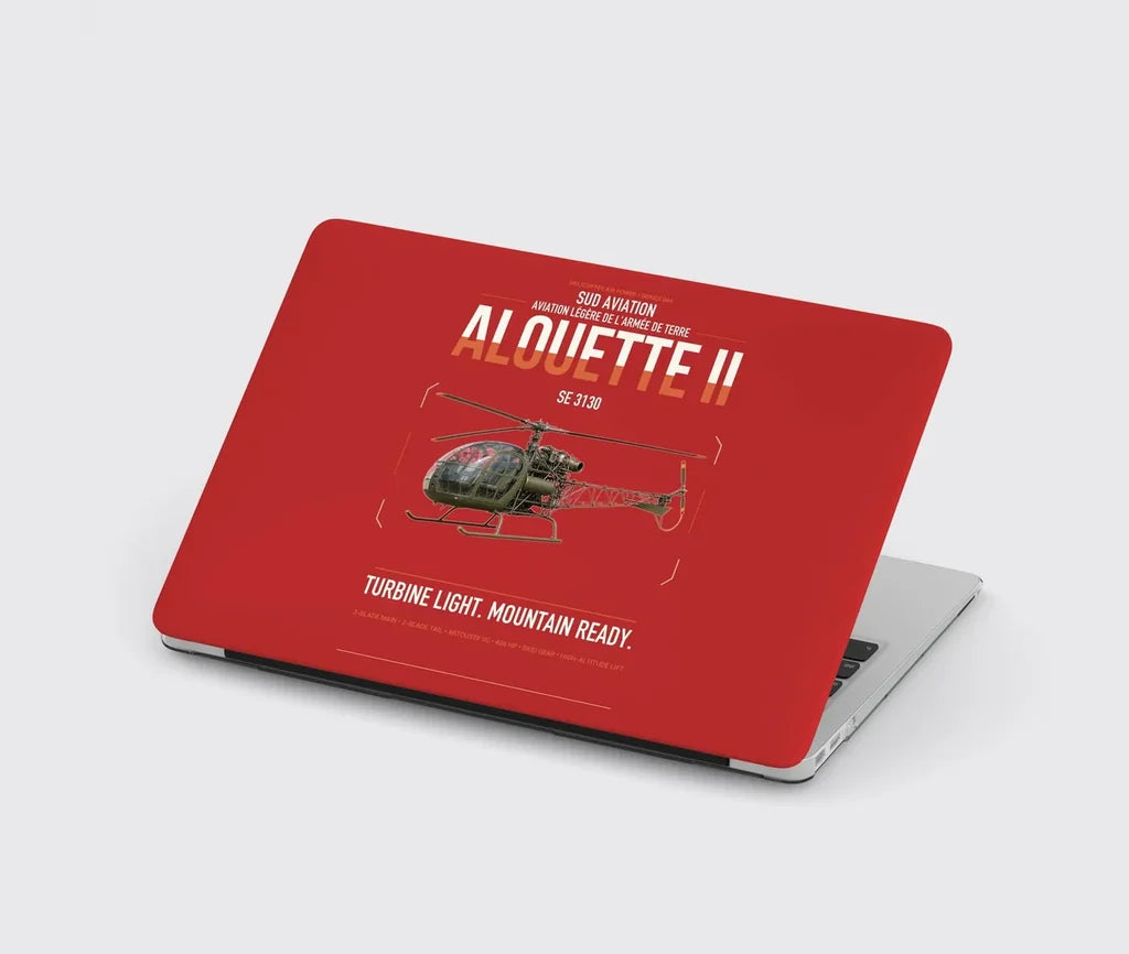 Sud Aviation SE 3130 Alouette II design on red MacBook case