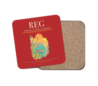 Thumbnail for Reggio Calabria Airport (REG) design on red 1 piece coaster