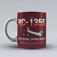 Thumbnail for RC-135S Cobra Ball design on dark red ceramic mug, double-side print
