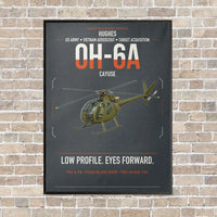 Thumbnail for Hughes OH-6A Cayuse vertical canvas print - framed - gray background