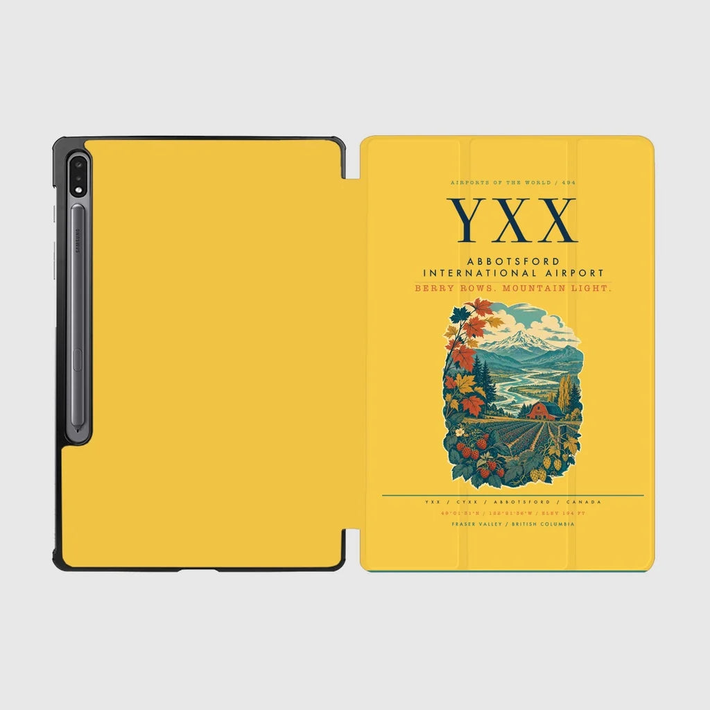 Abbotsford International Airport (YXX) design on yellow samsung tablet tablet case