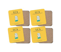 Thumbnail for Larnaka International Airport (LCA) design on yellow 4 pieces set coaster