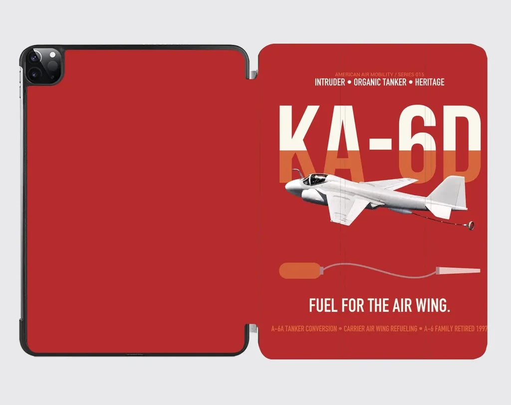 KA-6D Intruder design on red ipad tablet case