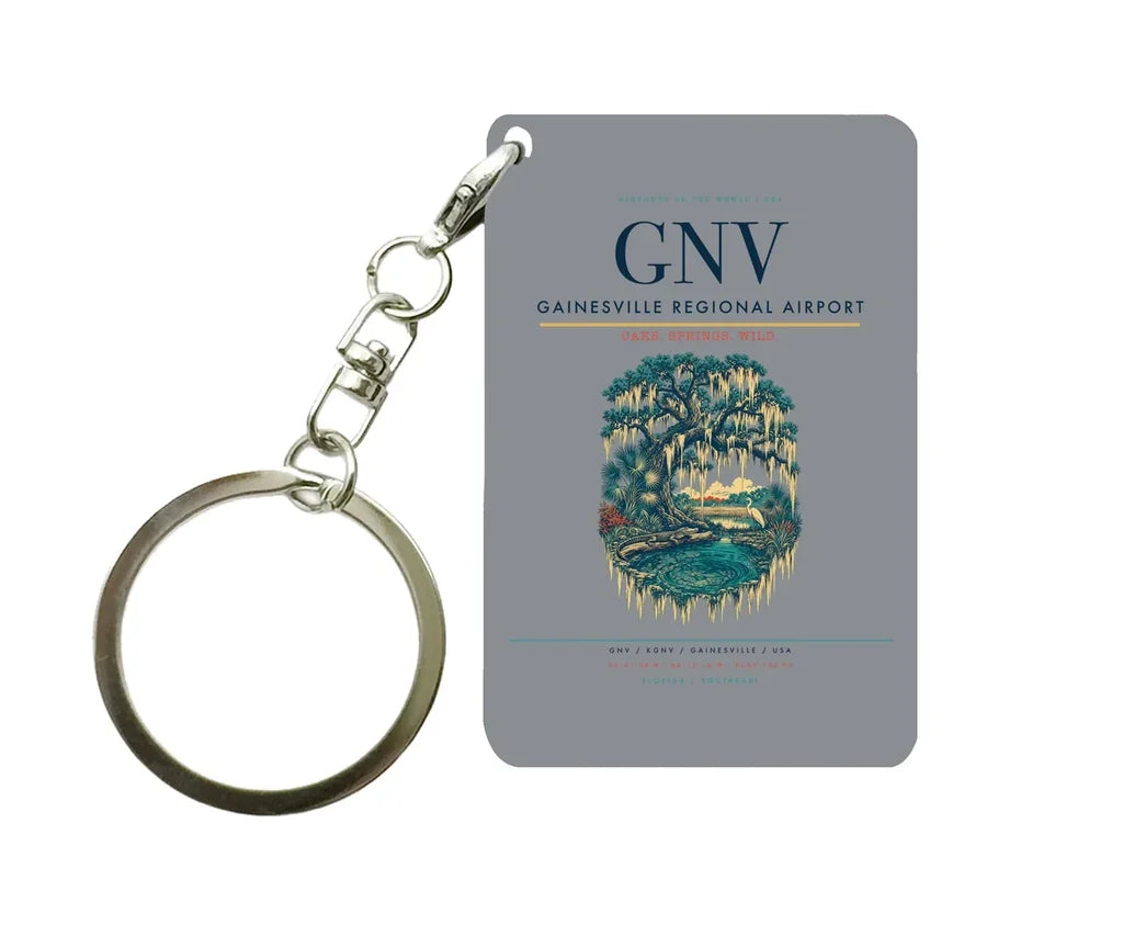 Gainesville Regional Airport (GNV) design on gray key chain
