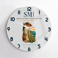 Thumbnail for Samos International Airport (SMI) design on light gray no frame wall clock