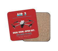 Thumbnail for DJI Air 3 design on red 1 piece coaster