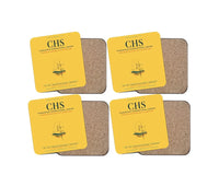Thumbnail for Charleston International Airport (CHS) design on yellow 4 pieces set coaster