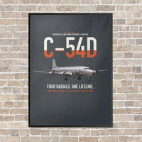 Thumbnail for C-54D Skymaster vertical canvas print - framed - gray background