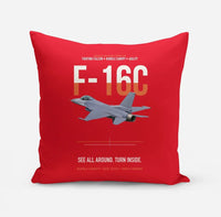 Thumbnail for F-16C Fighting Falcon See All Around Turn Inside design on red pillow