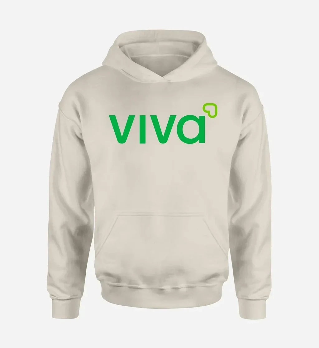 Viva Aerobus logo printed on khaki hoodie