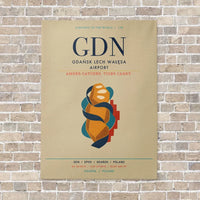 Thumbnail for Gdańsk Lech Wałęsa Airport GDN vertical canvas print - no frame - beige background
