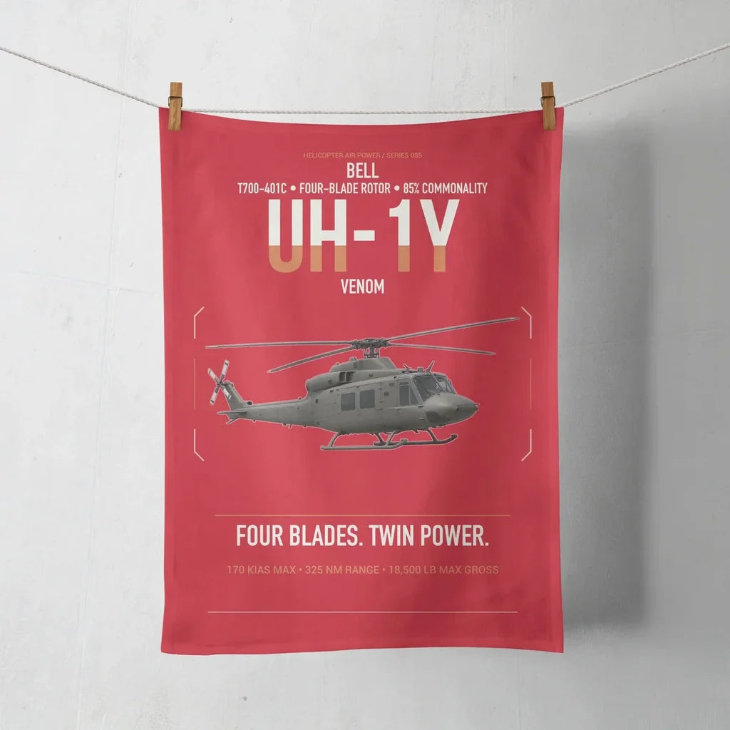Bell UH-1Y Venom design on red towel