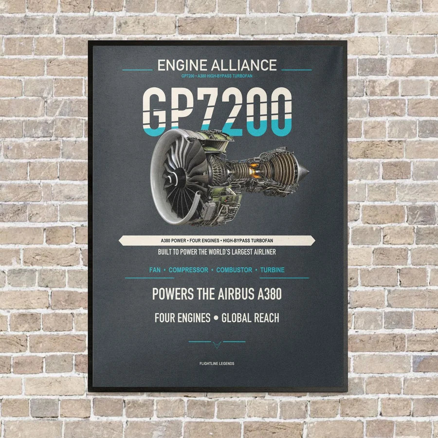GP7200 vertical canvas print - framed - gray background