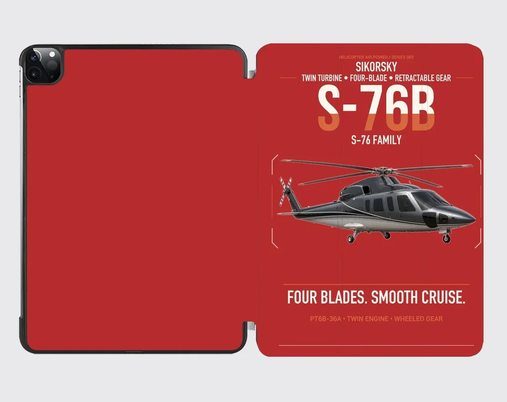Sikorsky S-76B design on red ipad tablet case
