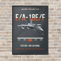 Thumbnail for F A-18E F Buddy Tanker vertical canvas print - framed - gray background