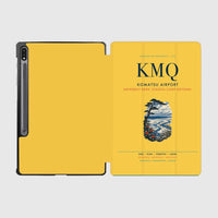 Thumbnail for Komatsu Airport (KMQ) design on yellow samsung tablet tablet case