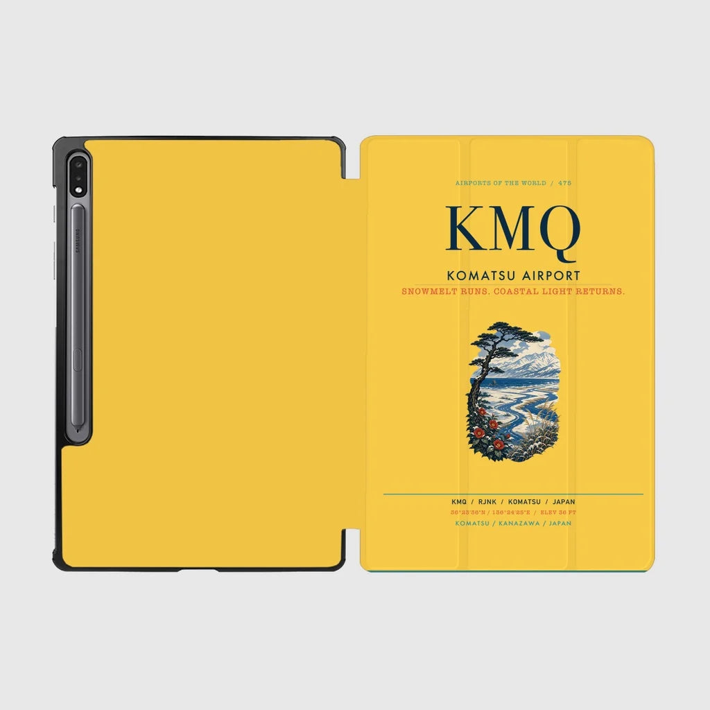 Komatsu Airport (KMQ) design on yellow samsung tablet tablet case