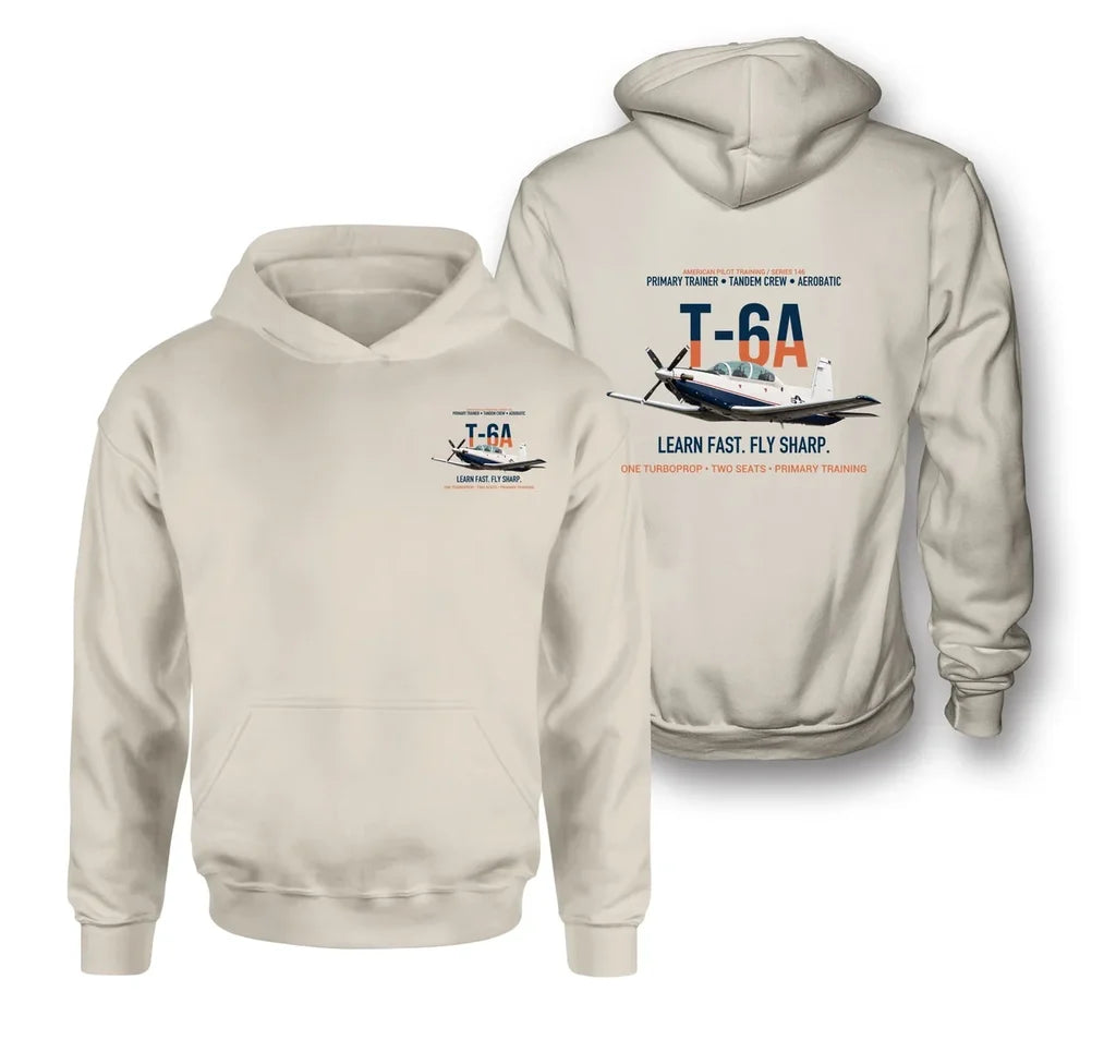 T-6A TEXAN II design on khaki hoodie