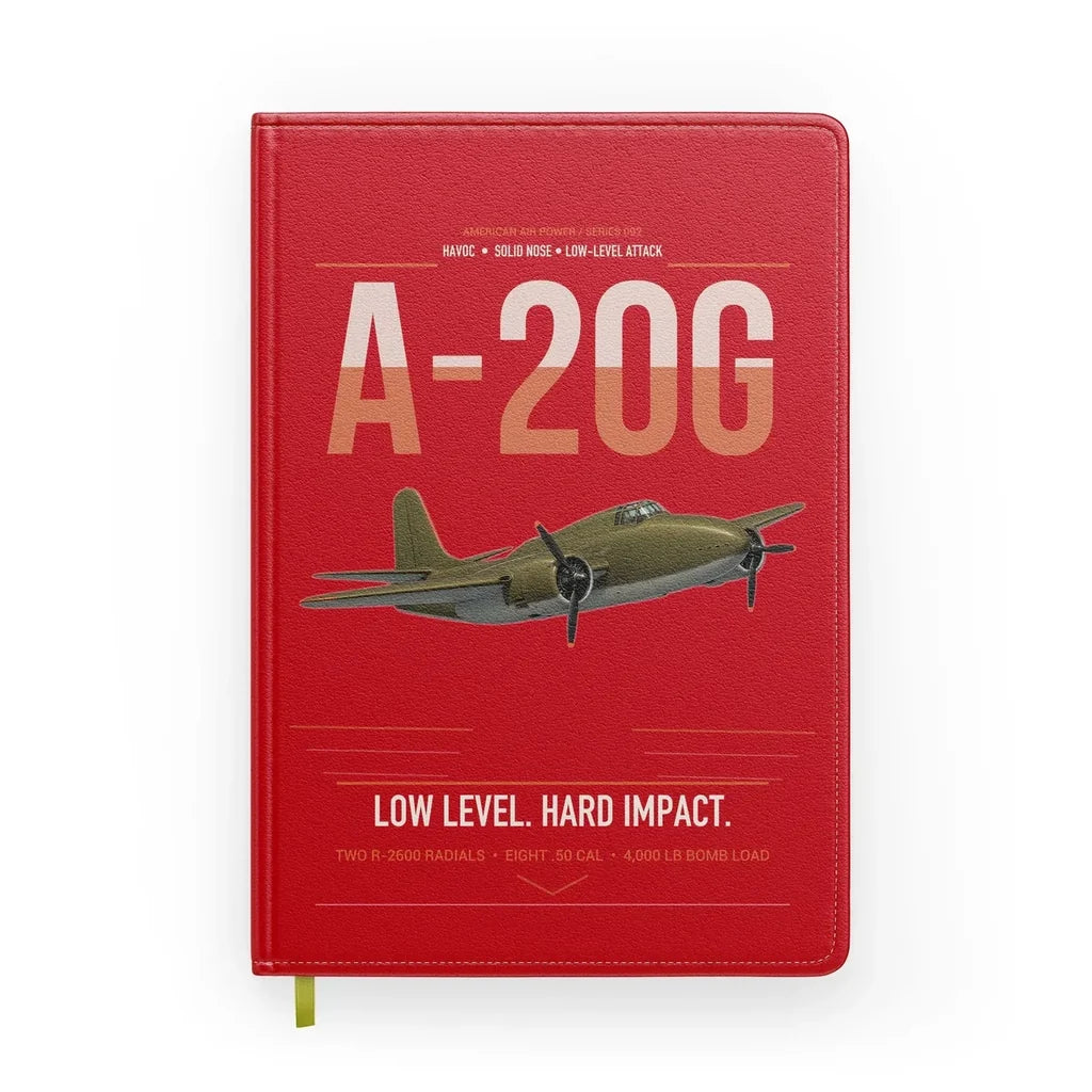 A-20G Havoc design on red notebook