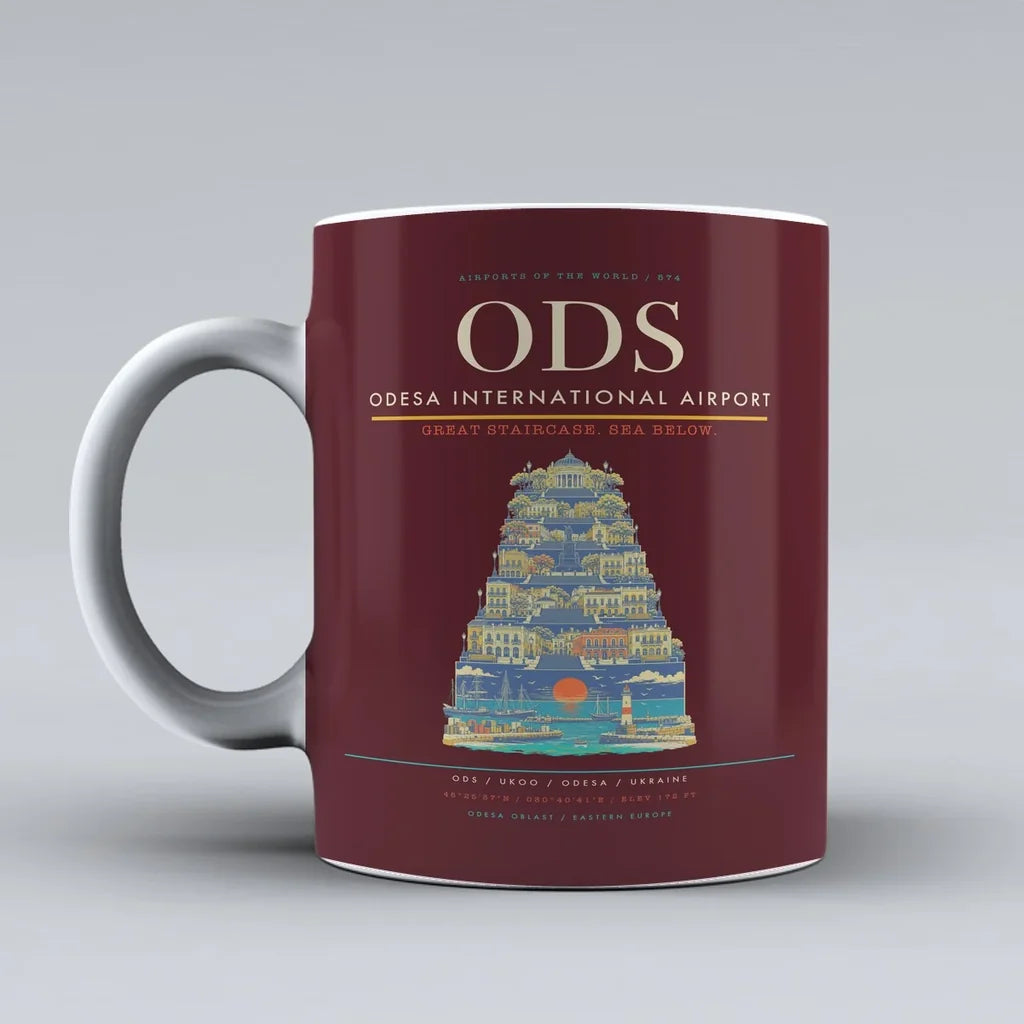 Odesa International Airport ODS Mug - Dark Red
