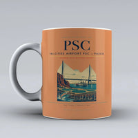 Thumbnail for Tri-Cities Airport (PSC) airport code design on orange ceramic mug
