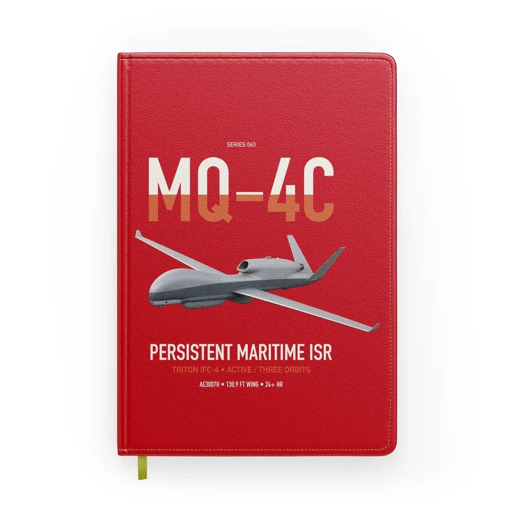 MQ-4C Triton IFC-4 design on red notebook