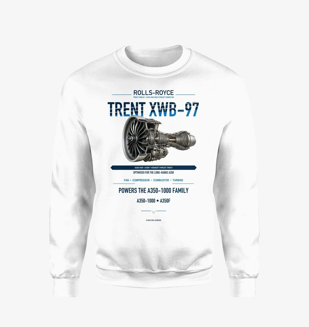 TRENT XWB-97 design on white sweatshirt