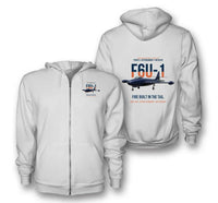 Thumbnail for F6U-1 PIRATE design on white zipped hoodie