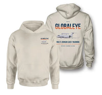 Thumbnail for Saab GlobalEye design on khaki double-side hoodie, double-side print