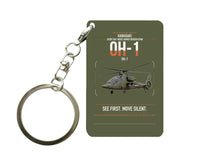 Thumbnail for Kawasaki OH-1 design on green army designed key chain, double-side print