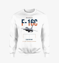 Thumbnail for F-16C Block 50 Clear The Way design on white sweatshirt