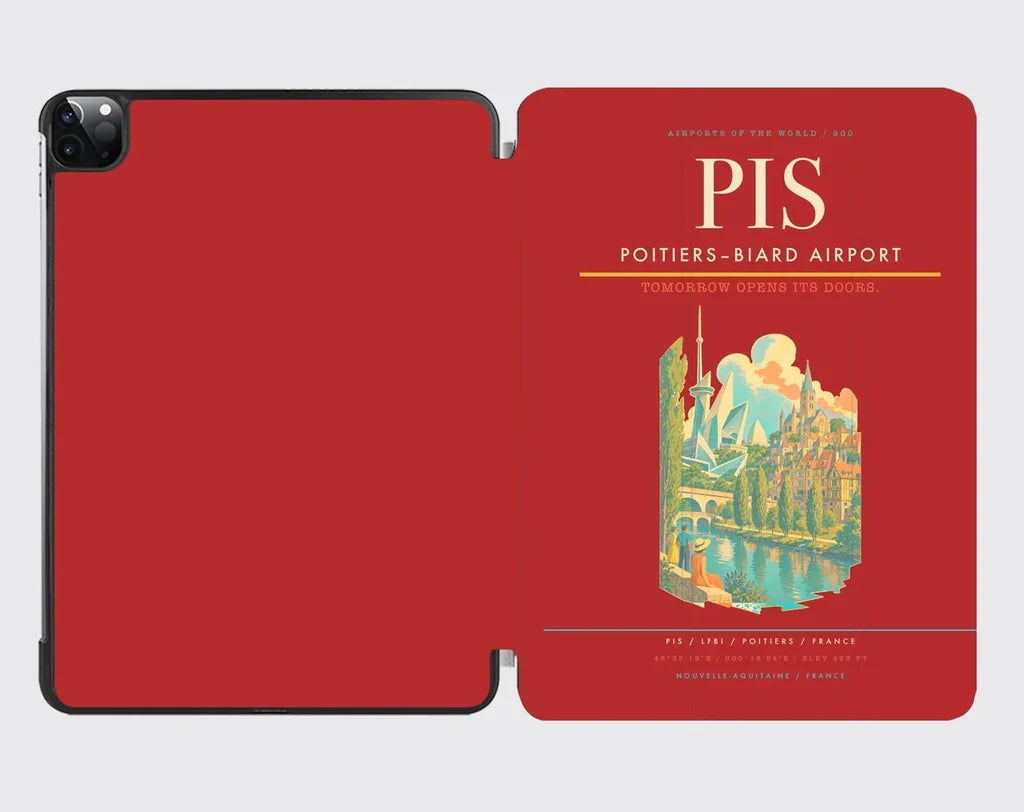 Poitiers–Biard Airport (PIS) design on red ipad tablet case