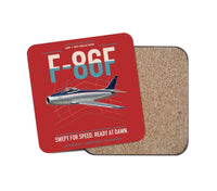 Thumbnail for F-86F Sabre design on red 1 piece coaster