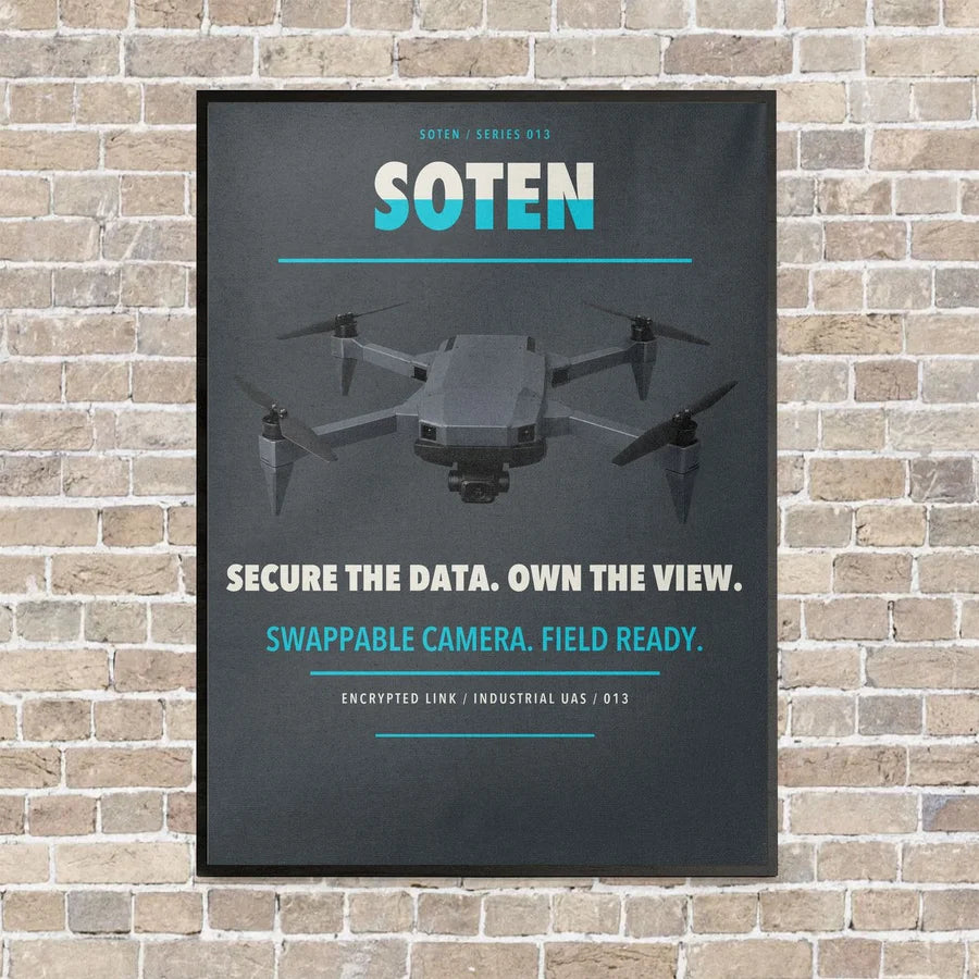 ACSL SOTEN vertical canvas print - framed - gray background