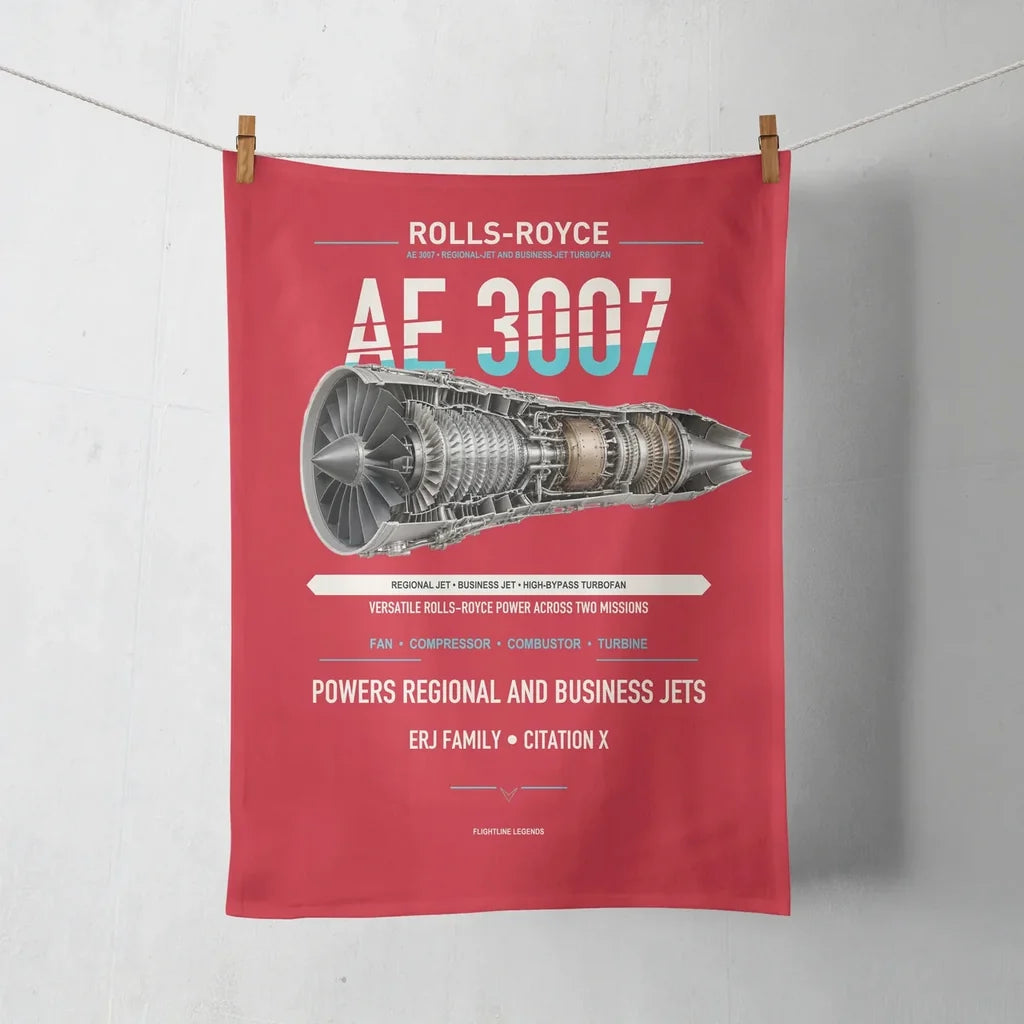 AE 3007 design on red towel
