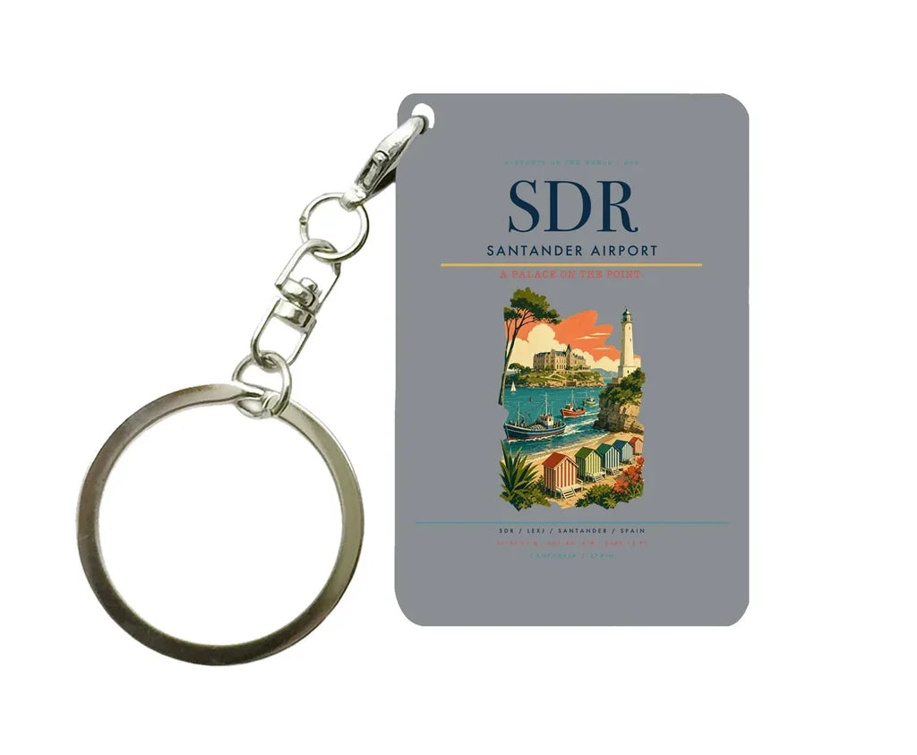 Santander Airport (SDR) design on gray key chain