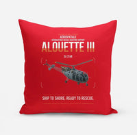 Thumbnail for Aérospatiale SA 316B Alouette III design on red pillow