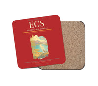 Thumbnail for Egilsstaðir Airport (EGS) design on red 1 piece coaster