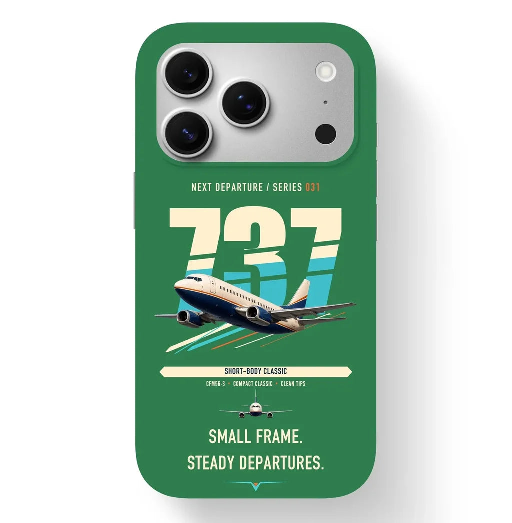 Boeing 737-500 Classic design on green magsafe iphone case
