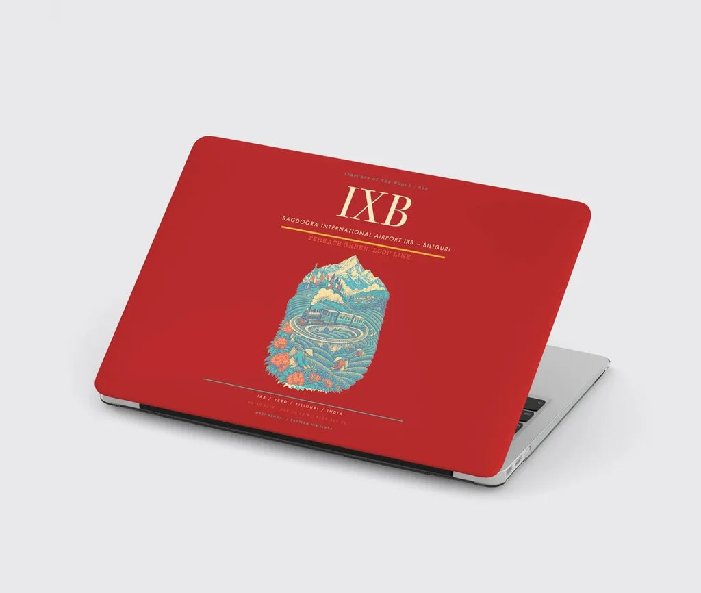 Bagdogra International Airport (IXB) design on red MacBook case