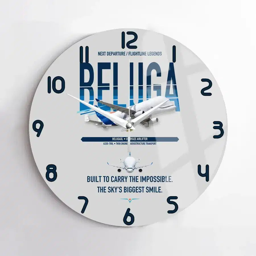 Airbus BelugaXL / A330-743L design on light gray no frame wall clock