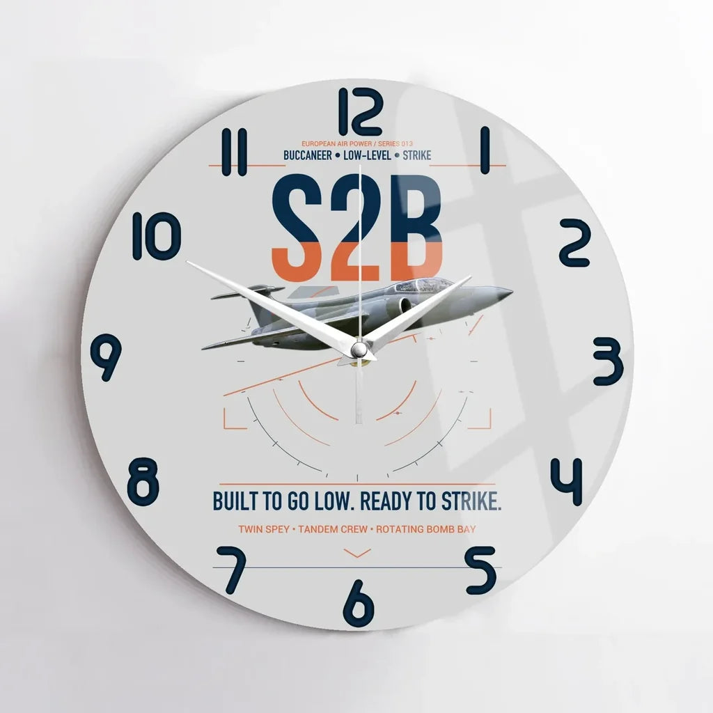 Blackburn Buccaneer S2B design on light gray no frame wall clock
