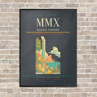 Thumbnail for Malmo Airport MMX vertical canvas print - framed - gray background