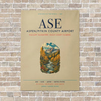 Thumbnail for Aspen - Pitkin County Airport ASE vertical canvas print - no frame - beige background